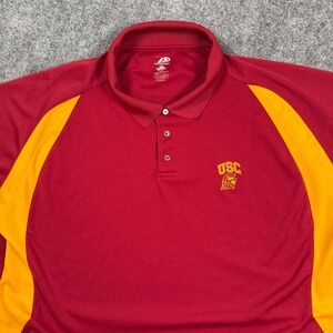 Pro Player USC Trojans Polo Shirt 2XL Red Gold Performance Golf Men's